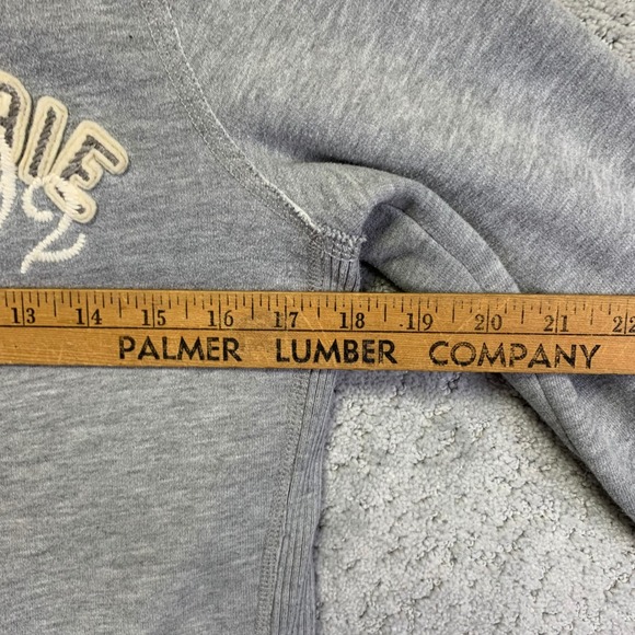 VINTAGE Y2K Abercrombie & Fitch Hoodie Womens Large Faux Fur Lined Zip Up Gray - Picture 12 of 14